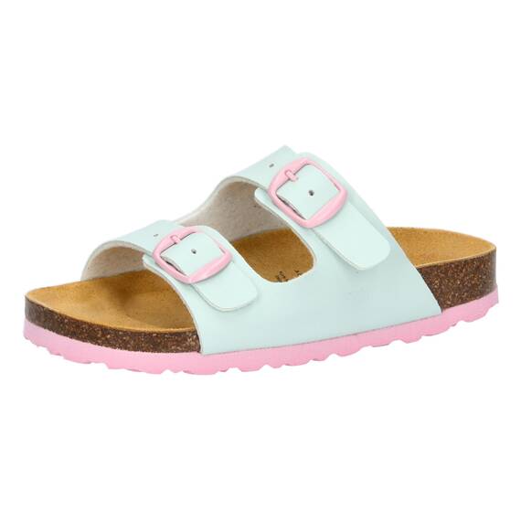 Lico Unisex Kinder Bioline Kids 2-schnaller Pantoletten, Türkis Rosa, 37 EU