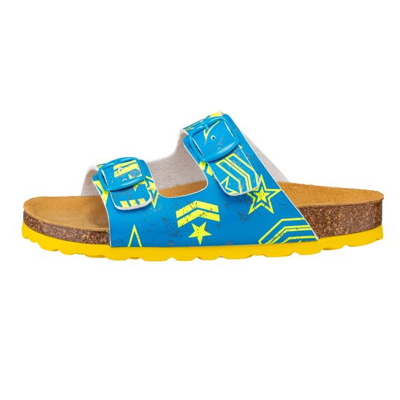 Lico Jungen Bioline Top Hausschuh, Blau/ Gelb, 33 EU