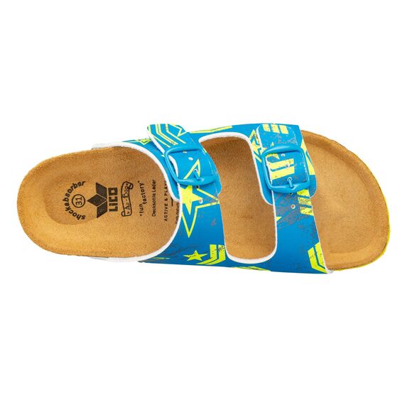 Lico Jungen Bioline Top Hausschuh, Blau/ Gelb, 31 EU