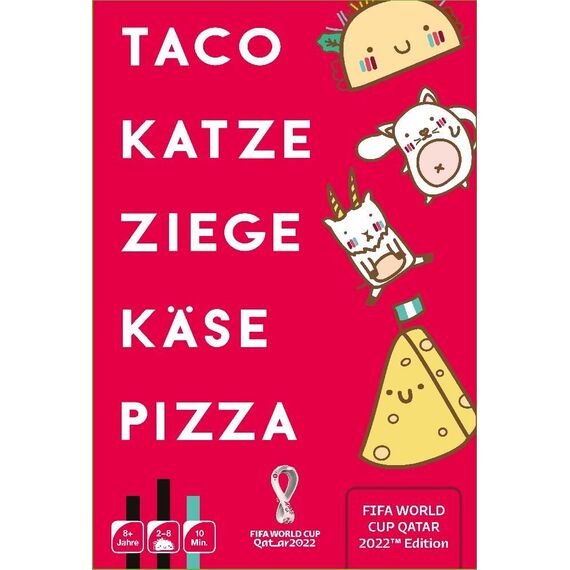 Blue Orange, Taco Katze Ziege Käse Pizza (FIFA-Edition), Partyspiel, Kartenspiel, 2-8 Spieler, Ab 8+ Jahren, 10 Minuten, Deutsch