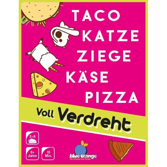 Blue Orange, Taco Katze Ziege Käse Pizza: Voll Verdreht, Partyspiel, Kartenspiel, 2-8 Spieler, Ab 8+ Jahren, 10 Minuten, Deutsch