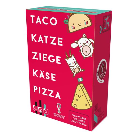 Blue Orange, Taco Katze Ziege Käse Pizza (FIFA-Edition), Partyspiel, Kartenspiel, 2-8 Spieler, Ab 8+ Jahren, 10 Minuten, Deutsch