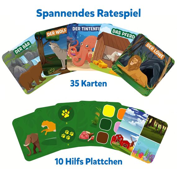 Skillmatics Kartenspiel - 10 Mal darfst du raten Junior Tierreich, Geschenke und Spannendes Lernen für Kinder 3-6 Jahre