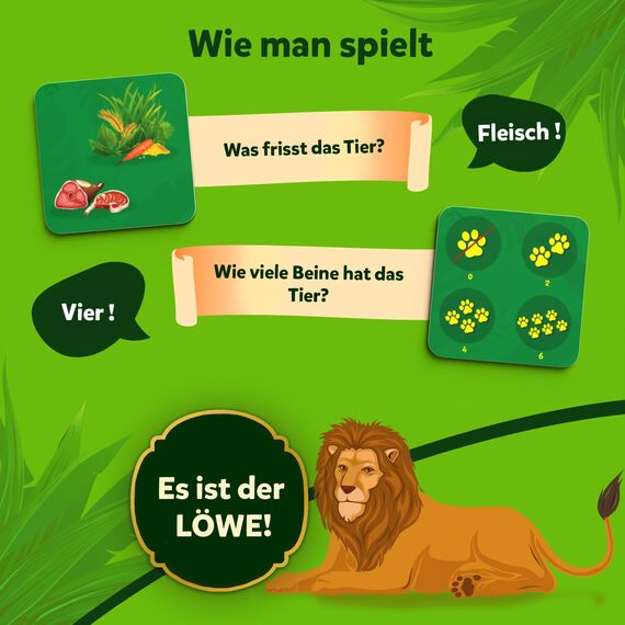 Skillmatics Kartenspiel - 10 Mal darfst du raten Junior Tierreich, Geschenke und Spannendes Lernen für Kinder 3-6 Jahre