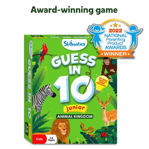 Skillmatics Card Game - Guess in 10 Junior Animals for Kids, Boys, Girls Who Love Board Games and Educational Toys, Travel Friendly for Ages 3, 4, 5, 6