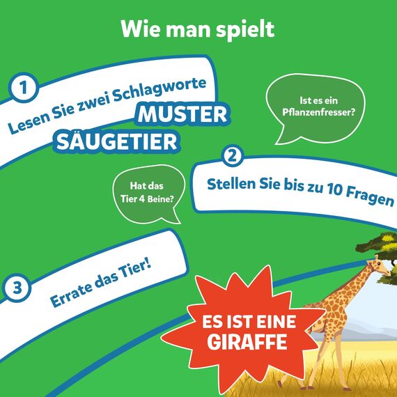 Skillmatics Kartenspiel - 10 Mal darfst du raten Tierreich, Geschenke für Kinder ab 6 Jahren, Groβer Spaβ für Reisen und Familienspiel Abende