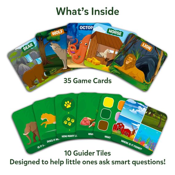 Skillmatics Card Game - Guess in 10 Junior Animals for Kids, Boys, Girls Who Love Board Games and Educational Toys, Travel Friendly for Ages 3, 4, 5, 6
