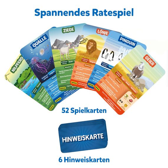Skillmatics Kartenspiel - 10 Mal darfst du raten Tierreich, Geschenke für Kinder ab 6 Jahren, Groβer Spaβ für Reisen und Familienspiel Abende