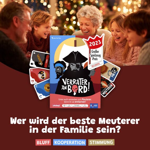 SAVANA Verräter an Bord - Bluffen, Strategie, Spaß, & Verrat | Kartenspiel für Jugendliche & Erwachsene | 3-8 Spieler | Ab 10 Jahren | Gesellschaftsspiel für Familie & Freunde