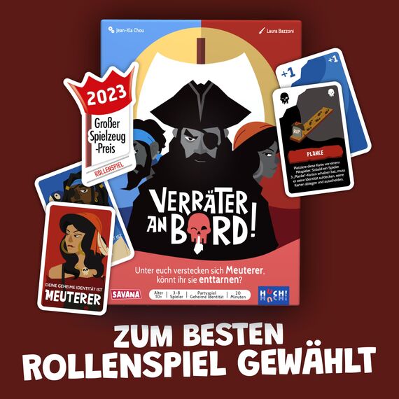 SAVANA Verräter an Bord - Bluffen, Strategie, Spaß, & Verrat | Kartenspiel für Jugendliche & Erwachsene | 3-8 Spieler | Ab 10 Jahren | Gesellschaftsspiel für Familie & Freunde