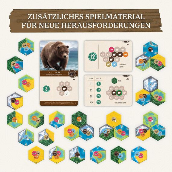 KOSMOS 683955 Cascadia - Landmarks, Erweiterung zum Spiel des Jahres 2022, Ergänzung für 5-6 Personen und Erweiterung in Einer Box, Brettspiel für 2-6 Personen ab 10 Jahren