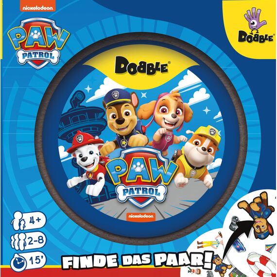Asmodee, Dobble Paw Patrol, DE-Version, Familienspiel, Kartenspiel, Schnelles und lustiges Gesellschaftsspiel für die ganze Familie, 2-8 Spieler, ab 6 Jahren, 15 Minuten