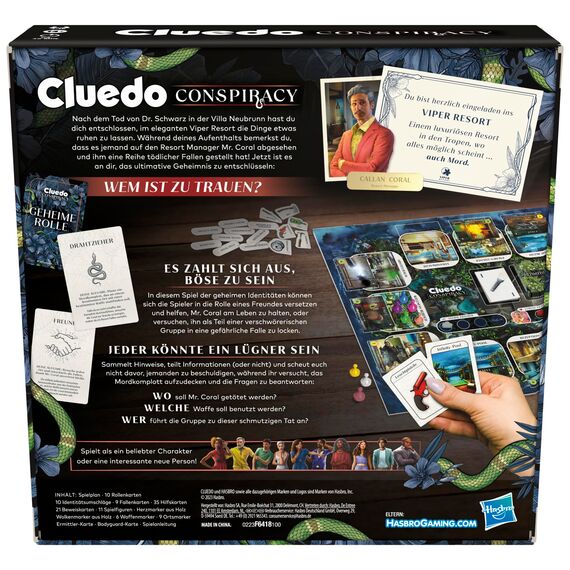 Hasbro Gaming Cluedo Conspiracy Brettspiel für Erwachsene und Jugendliche, deutsche Version des Mystery Games, für 4-10 Spieler und ab 14 Jahren