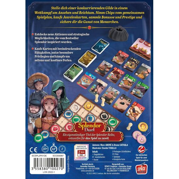 Asmodee, Splendor Duel, Familienspiel, Kartenspiel, 2 Spieler, Ab 10+ Jahren, 30 Minuten, Deutsch