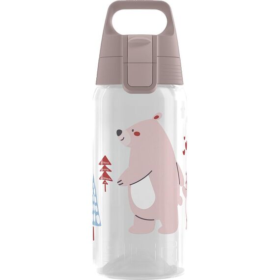 Sigg - Trinkflasche Kinder - Viva One Bear Family - Für Kohlensäurehaltige Getränke Geeignet - Auslaufsicher - Spülmaschinenfest - BPA-frei - Sport & Schule - Blau - 0,5L
