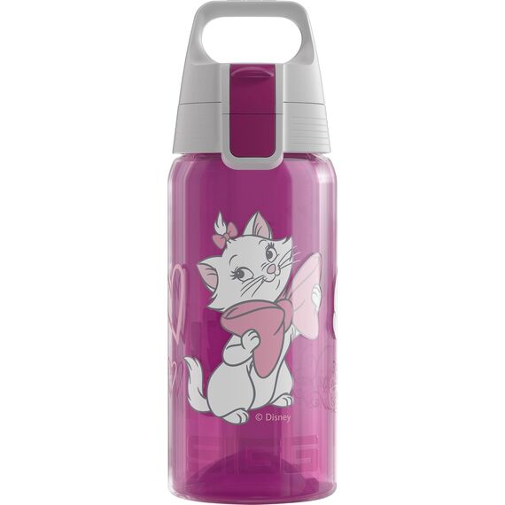 Sigg - Trinkflasche Kinder - Viva One Disney - Marie - Für Kohlensäurehaltige Getränke Geeignet - Auslaufsicher - Spülmaschinenfest - BPA-frei - Sport & Schule - Pink - 0,5L