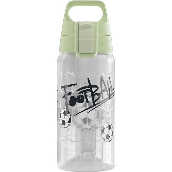 Sigg - Trinkflasche Kinder - Viva One Football Splash - Für Kohlensäurehaltige Getränke Geeignet - Auslaufsicher - Spülmaschinenfest - BPA-frei - Sport & Schule - Transparent - 0,5L