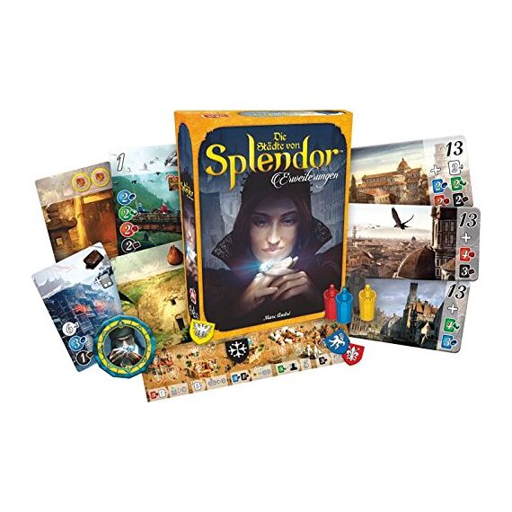 Asmodee | Space Cowboys | Splendor – Die Städte von Splendor | Erweiterung | Familienspiel | Kartenspiel | 2-4 Spieler | Ab 10+ Jahren | 30 Minuten | Deutsch