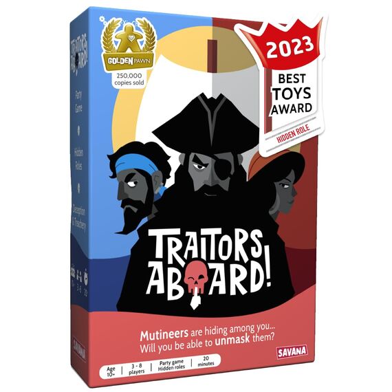 SAVANA Verräter an Bord - Award Winning Secret Identity Party Game - Spaß, Strategie und Verrat | Leicht zu erlernen, 15 Minuten Runde | beliebte Spiele für 3-8 Spieler | Alter 10 +