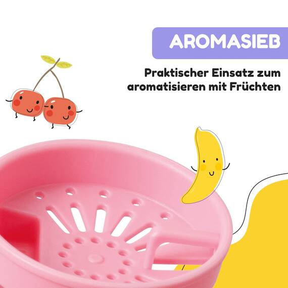 Klarstein Sportflasche, Sport-Wasserflasche, hält kaltes Wasser, Trinkflasche für Erwachsene, Männer, Frauen und Kinder, BPA-frei, auslaufsicher, 350 ml, Rosa