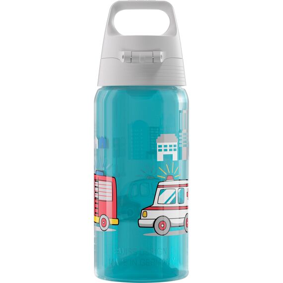 Sigg - Trinkflasche Kinder - Viva One Police - Für Kohlensäurehaltige Getränke Geeignet - Auslaufsicher - Spülmaschinenfest - BPA-frei - Sport & Schule - Blau - 0,5L