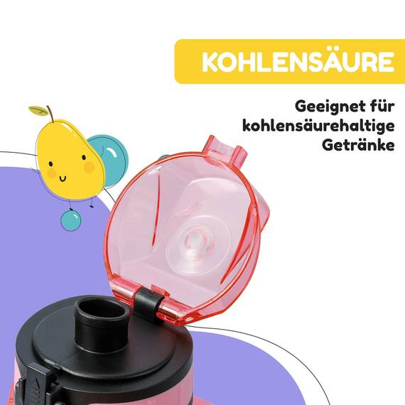 Klarstein Sportflasche, Sport-Wasserflasche, hält kaltes Wasser, Trinkflasche für Erwachsene, Männer, Frauen und Kinder, BPA-frei, auslaufsicher, 350 ml, Rosa