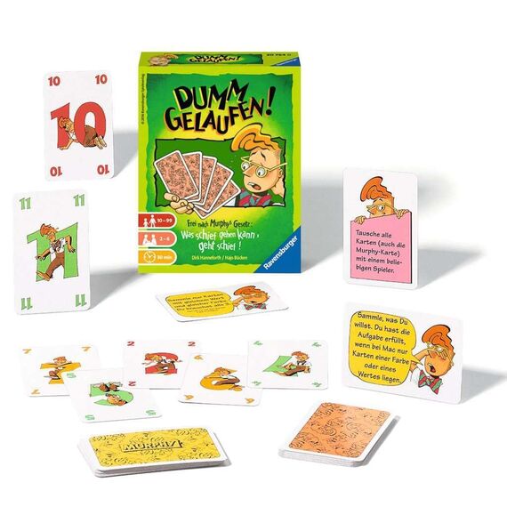 Ravensburger 20764 - Dumm gelaufen! Kartenspiel für 2-6 Spieler, fiktiver Mitspieler, Unterhaltung ab 10 Jahren