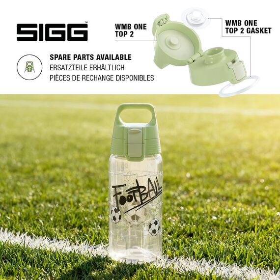 Sigg - Trinkflasche Kinder - Viva One Football Splash - Für Kohlensäurehaltige Getränke Geeignet - Auslaufsicher - Spülmaschinenfest - BPA-frei - Sport & Schule - Transparent - 0,5L
