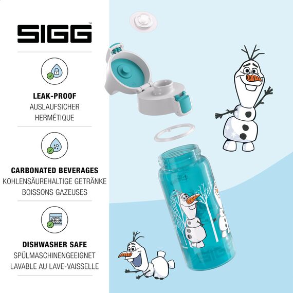 SIGG VIVA ONE Olaf II Kinder Trinkflasche (0.5 L), schadstofffreie Kinderflasche mit auslaufsicherem Deckel, einhändig bedienbare Wasserflasche