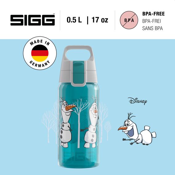 SIGG VIVA ONE Olaf II Kinder Trinkflasche (0.5 L), schadstofffreie Kinderflasche mit auslaufsicherem Deckel, einhändig bedienbare Wasserflasche