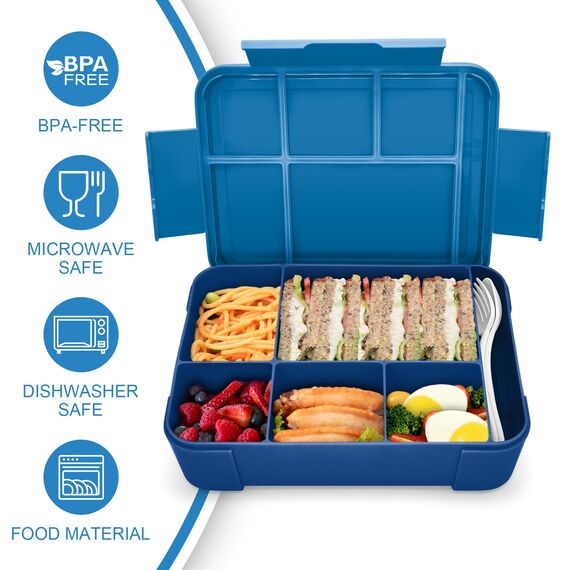 IJIAMY Brotdose Kinder mit Fächern, Bento Box Kinder, Auslaufsicher Lunchbox Kinder, Brotbox für Mädchen & Jungen, Snackbox, Perfekt für Schule, Kindergarten & Ausflüge