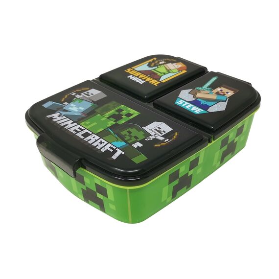 Theonoi Kinder Brotdose Minecraft – Lunchbox mit Fächern & Unterteilung, BPA-frei, Sandwichbox für Schule & Kindergarten