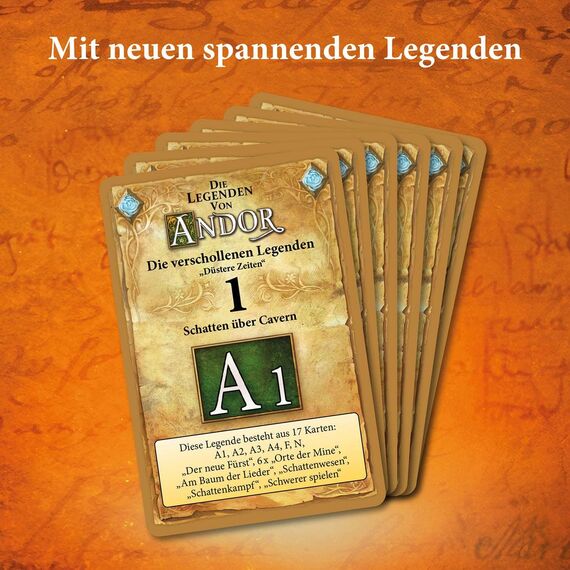 KOSMOS 680480 Die Legenden von Andor – Die verschollenen Legenden – Düstere Zeiten, Erweiterung für das Grundspiel Die Legenden von Andor, Fantasy-Brettspiel ab 10 Jahre
