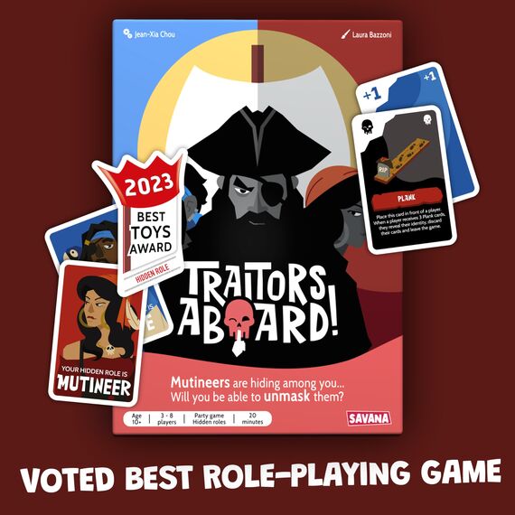 SAVANA Verräter an Bord - Award Winning Secret Identity Party Game - Spaß, Strategie und Verrat | Leicht zu erlernen, 15 Minuten Runde | beliebte Spiele für 3-8 Spieler | Alter 10 +