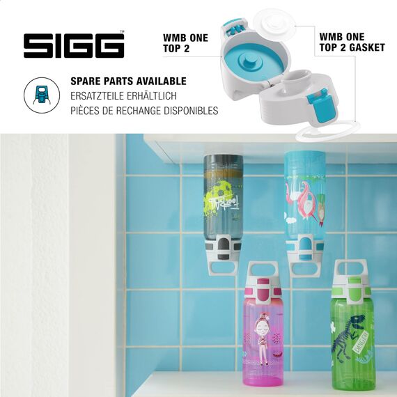 Sigg - Trinkflasche Kinder - Viva One Disney - Stitch Surfing - Für Kohlensäurehaltige Getränke Geeignet - Auslaufsicher - Spülmaschinenfest - BPA-frei - Sport & Schule - Pink - 0,5L