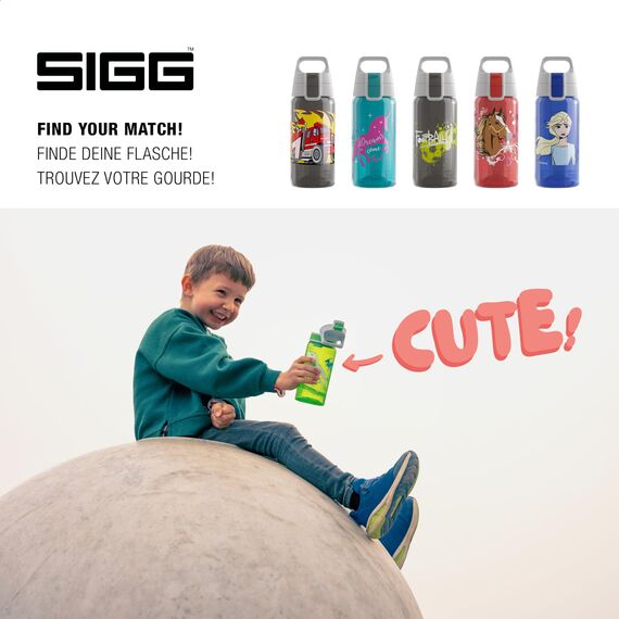 Sigg - Trinkflasche Kinder - Viva One Speed Race - Für Kohlensäurehaltige Getränke Geeignet - Auslaufsicher - Spülmaschinenfest - BPA-frei - Sport & Schule - Rot mit Rennwagen - 0,5L