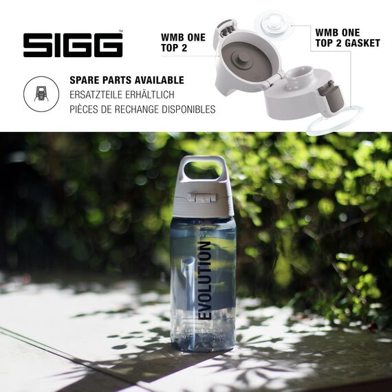 SIGG - Trinkflasche Kinder - Viva One Dino - Für Kohlensäurehaltige Getränke Geeignet - Auslaufsicher - Spülmaschinenfest - BPA-frei - Sport & Schule - Grau mit Dinosaurier - 0,5L
