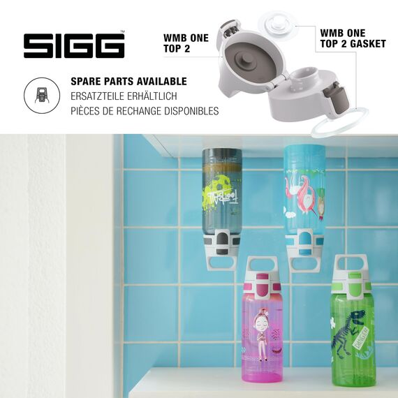 Sigg - Trinkflasche Kinder - Viva One Firetruck - Für Kohlensäurehaltige Getränke Geeignet - Auslaufsicher - Spülmaschinenfest - BPA-frei - Sport & Schule - Grau & Rot mit Feuerwehrfahrzeug - 0,5L