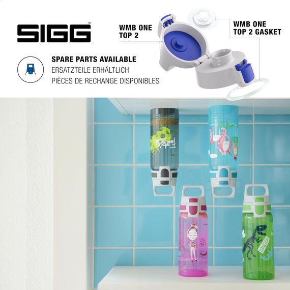 Sigg - Trinkflasche Kinder - Viva One Blue Whale - Für Kohlensäurehaltige Getränke Geeignet - Auslaufsicher - Spülmaschinenfest - BPA-frei - Sport & Schule - Blau mit Wal - 0,5L