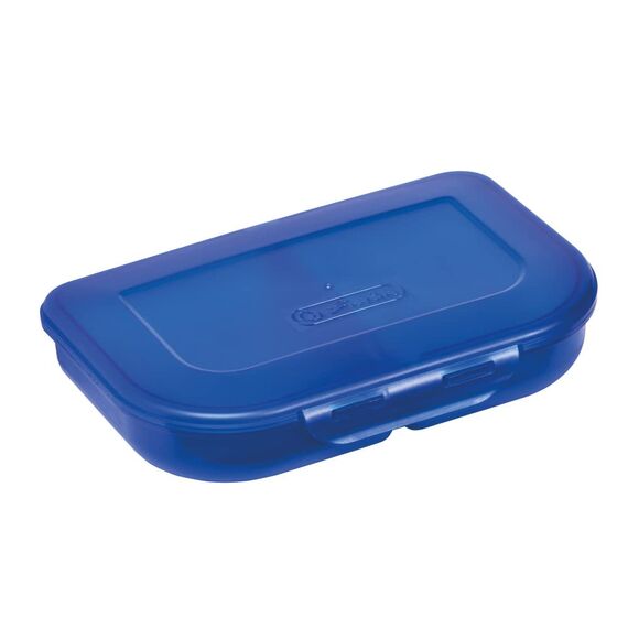 Herlitz Brotdose blau, mit 2 Fächern – Kunststoff-Lunchbox für Kinder, spülmaschinenfest & BPA-frei, passend für Herlitz Schulranzen