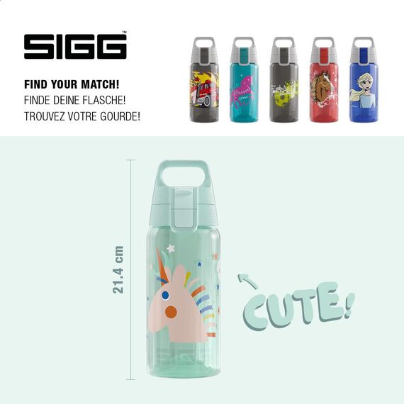 Sigg - Trinkflasche Kinder - Viva One Unistars - Für Kohlensäurehaltige Getränke Geeignet - Auslaufsicher - Spülmaschinenfest - BPA-frei - Sport & Schule - Blau - 0,5L