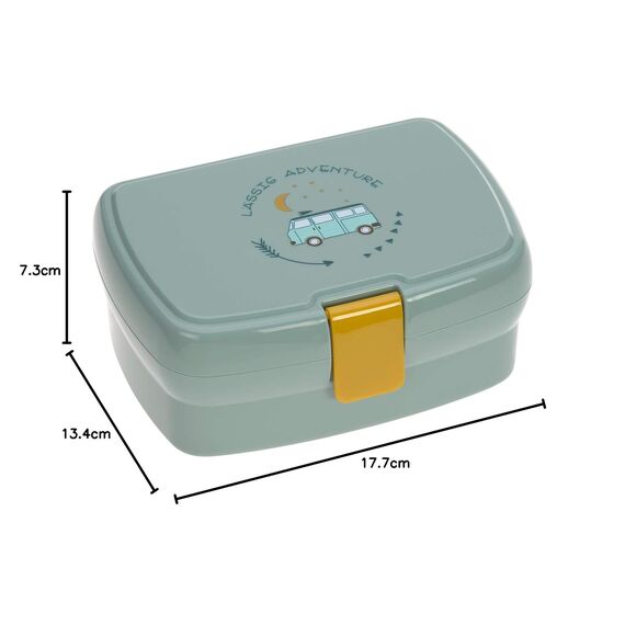 LÄSSIG Kinder Lunchbox Brotdose mit herausnehmbarer Unterteilung, BPA-frei/Adventure Bus, mint
