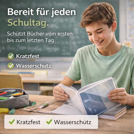 10x Buchumschlag DIN A4 - transparent klar - für Bücher, Hefte, Schulbücher & Buchhülle & Buchschoner & Hefthülle - Heftumschlag für Schule & Büro (Mengenauswahl)