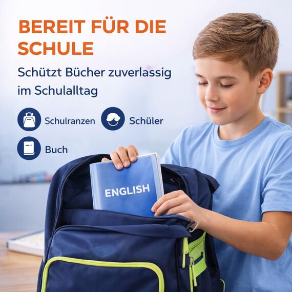 15x Buchumschlag DIN A4 transparent - Buchhülle & Umschlag durchsichtig & klar- für Bücher, Hefte, Buchschoner & Hefthülle