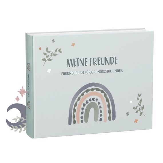 mintkind® „Meine Schulfreunde“ Freundebuch Schule Mädchen & Jungen Mint Design | Freundschaftsbuch Grundschule | Meine Freunde Buch Geschenk zur Einschulung | Schulfreundebuch zum Ausfüllen