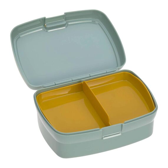 LÄSSIG Kinder Lunchbox Brotdose mit herausnehmbarer Unterteilung, BPA-frei/Adventure Bus, mint