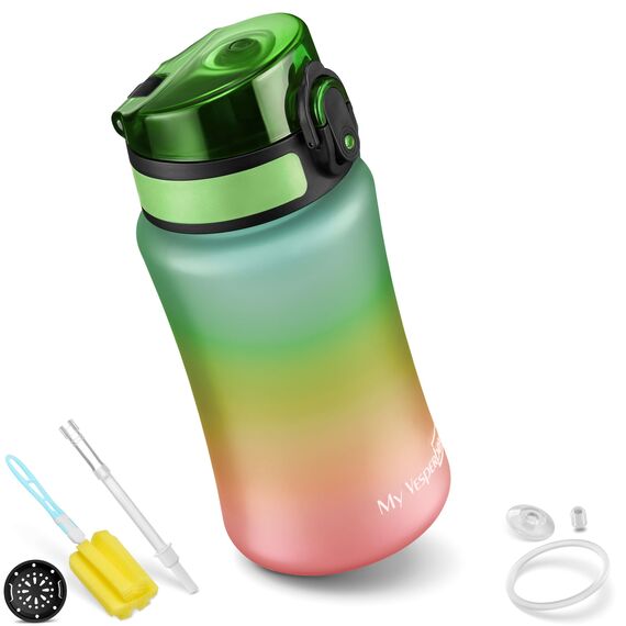 My Vesperbox® Trinkflasche Kinder [350ML] - Wasserflasche Kohlensäure Geeignet & Auslaufsicher - Water Bottle Kids - für Schule & Sport - Kinderflasche für Mädchen & Jungen - inkl. Ersatzdichtung