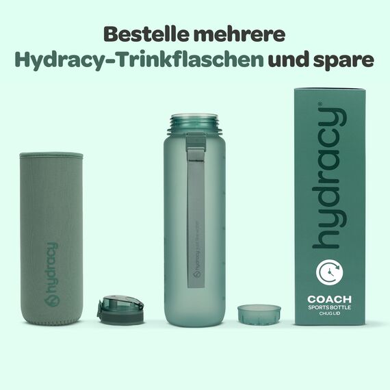Hydracy Trinkflasche mit Fruchteinsatz - 1L Wasserflasche - BPA-freie Trinkflasche mit Zeitmarkierung Auslaufsichere Sportflasche - Kondensationsfrei für Sport und Outdoor