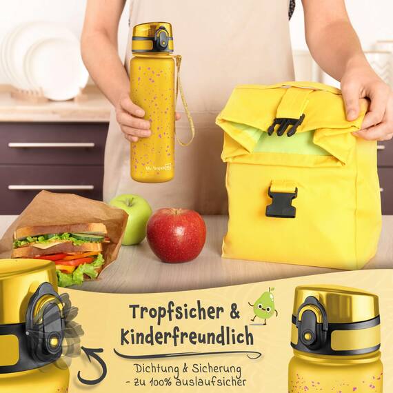 My Vesperbox® Trinkflasche Kinder [500ML] - Wasserflasche Kohlensäure Geeignet & Auslaufsicher - Water Bottle Kids - für Schule & Sport - Kinderflasche für Mädchen & Jungen - inkl. Ersatzdichtung