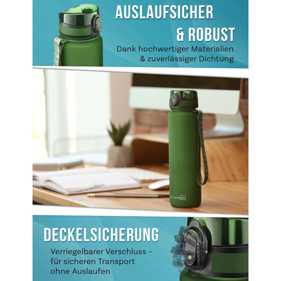 My Vesperbox® Trinkflasche Kinder [750ML] - Wasserflasche Kohlensäure Geeignet & Auslaufsicher - Water Bottle Kids - für Schule & Sport - Kinderflasche für Mädchen & Jungen - inkl. Ersatzdichtung